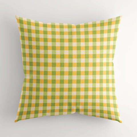 Gingham Cushion Cover Shades of Citrus