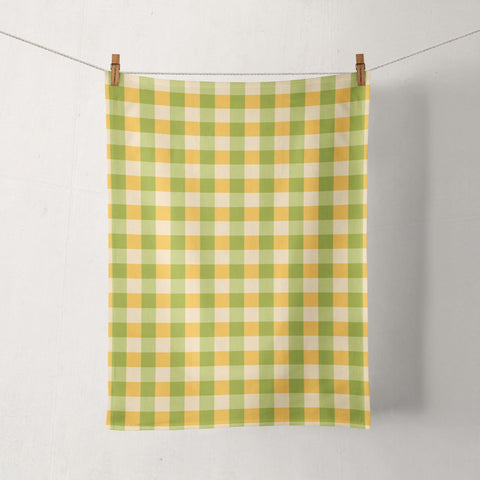 Gingham Tea Towel Shades of Citrus