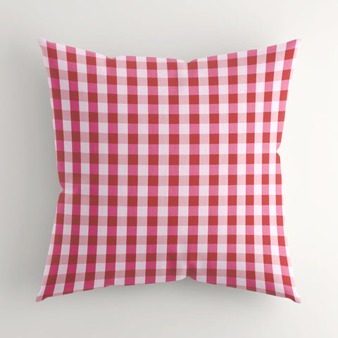 Gingham Cushion Cover Shades of Red